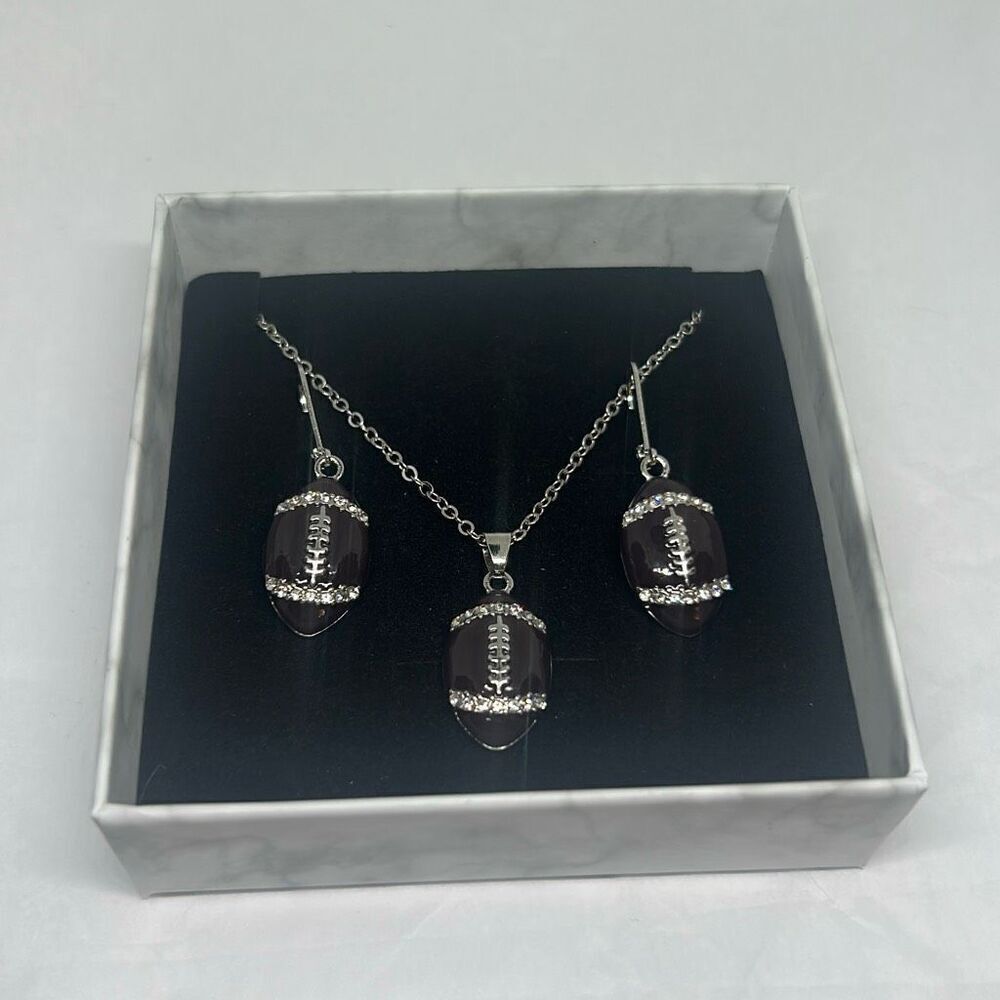 Football Earrings & Necklace